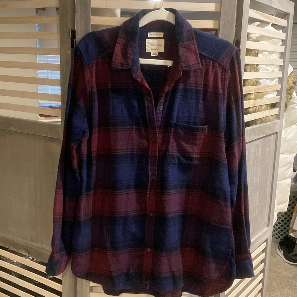 Brand new American eagle super soft boyfriend fit sz med flannel shirt